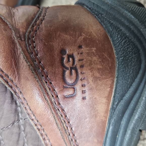 UGG Brown Leather & Quilted Vibram Stormburst Waterproof Size US 7 Womens - Picture 8 of 8